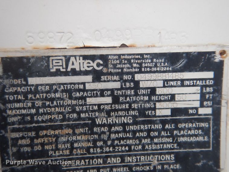 image for item DG4508 1999 Chevrolet C8500  bucket truck