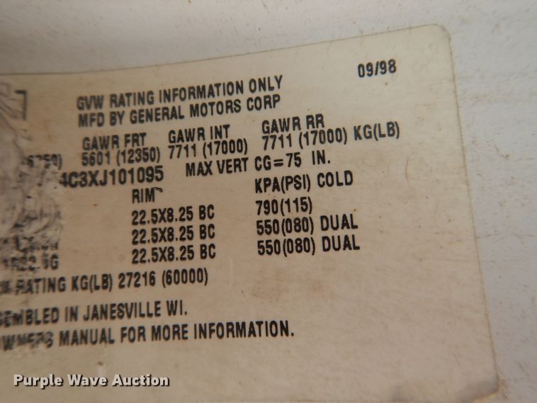 image for item DG4508 1999 Chevrolet C8500  bucket truck