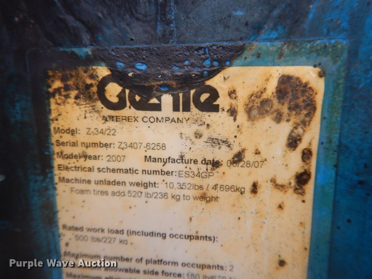 image for item DG7982 2007 Genie Z34/22  boom lift