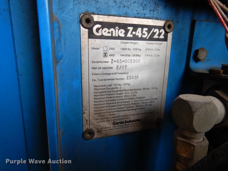 image for item DG7984 1997 Genie Z45/22  boom lift