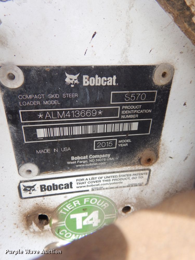 image for item DH6507 2015 Bobcat S570  skid steer loader