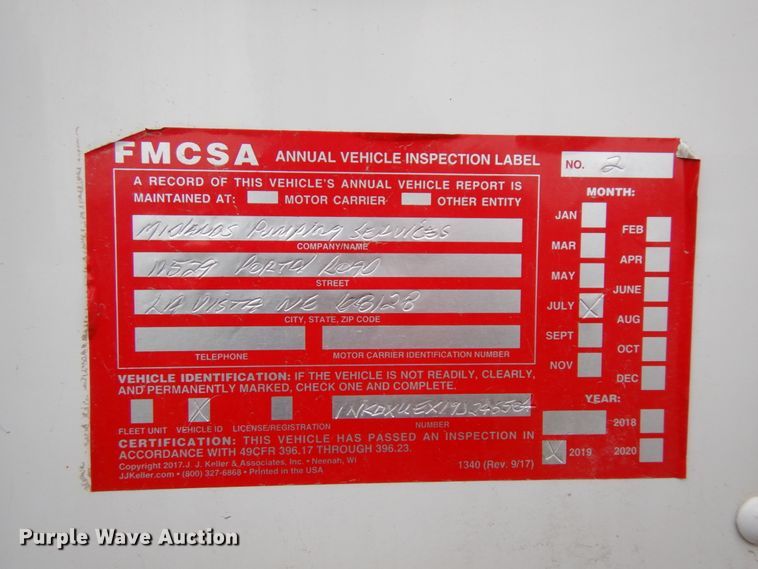 image for item DH6509 2009 Kenworth T800  vacuum truck