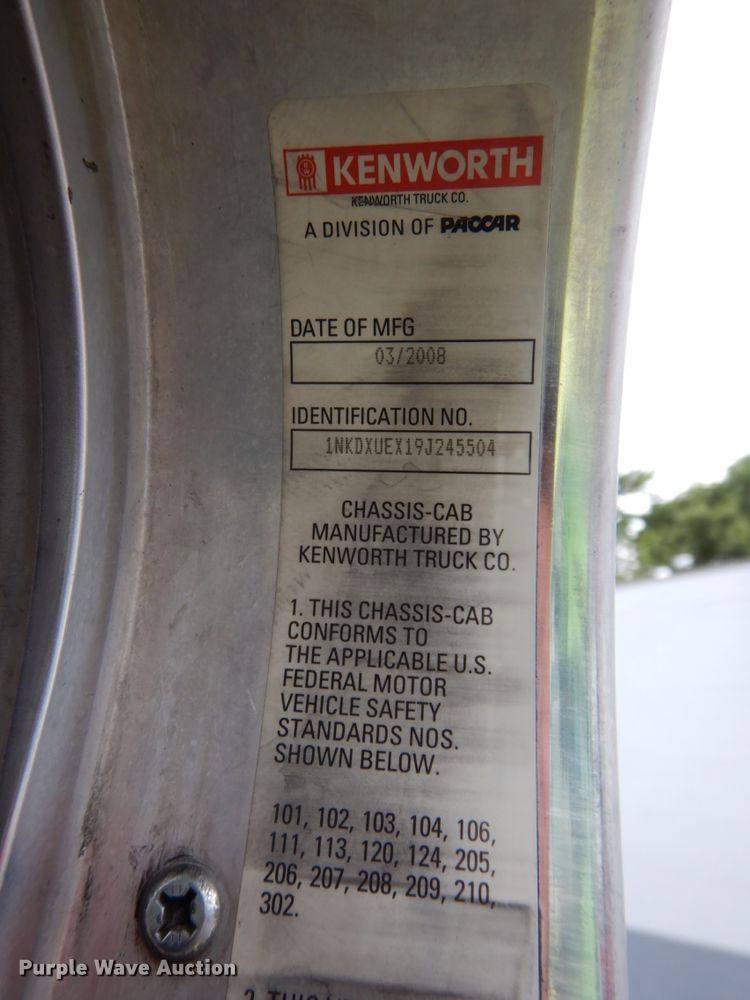 image for item DH6509 2009 Kenworth T800  vacuum truck