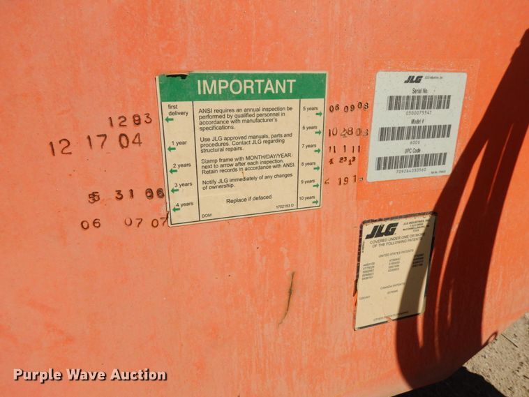 image for item DH6512 2004 JLG 600S  boom lift