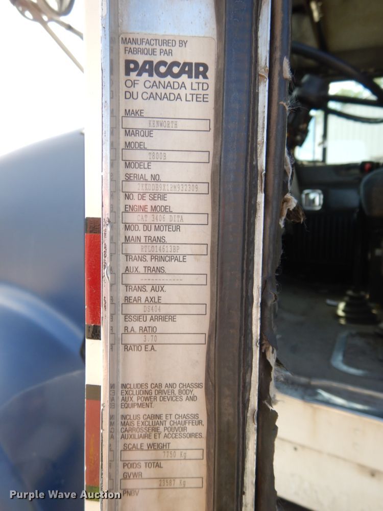 image for item DH6513 1994 Kenworth T800B  dump truck