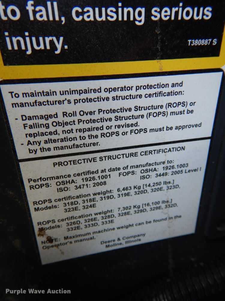 image for item DH6532 2016 John Deere 333E  tracked skid steer loader