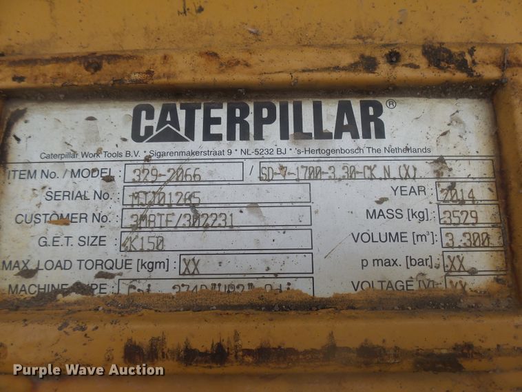 image for item EF9633 2014 Caterpillar 374F L  excavator