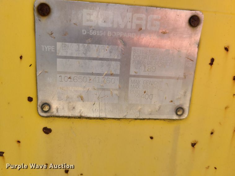 image for item EL9893 Bomag BW138AD  vibratory double drum roller