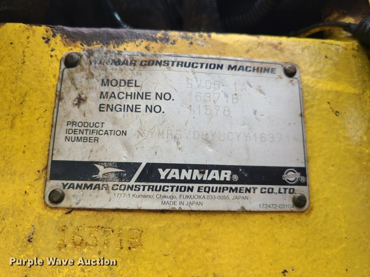 image for item EL9918 2012 Yanmar SV08-1A  mini excavator