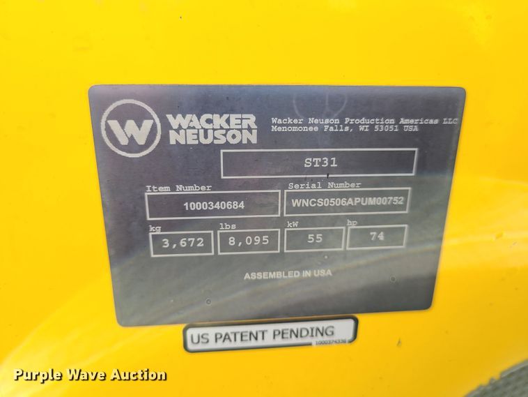 image for item EL9923 2018 Wacker ST31  tracked skid steer loader