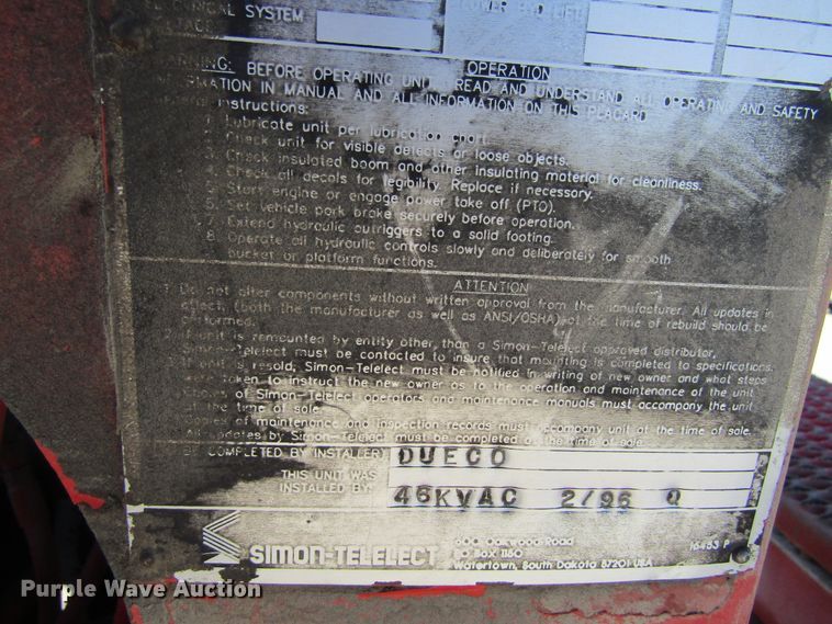 image for item FD9484 1996 Freightliner FL70  digger derrick truck