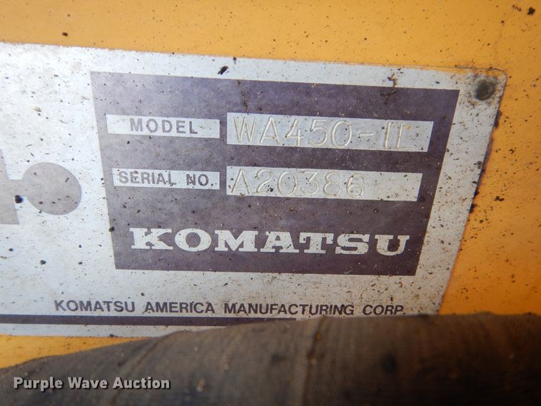 image for item FK9398 1989 Komatsu WA450-1L  wheel loader