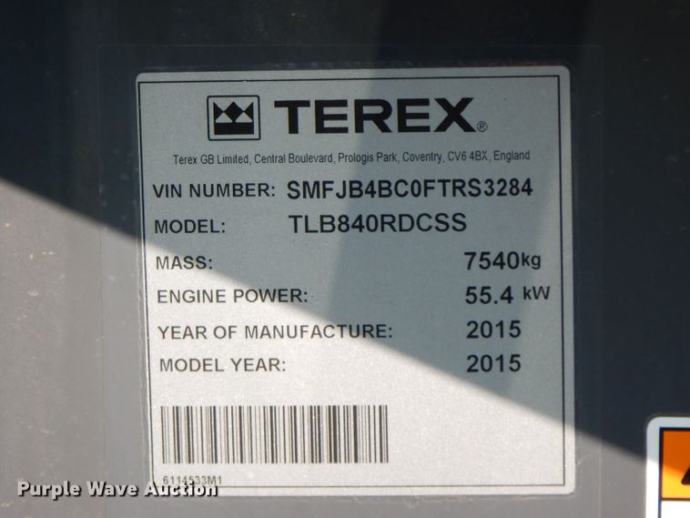 image for item FN9284 2015 Terex TLB840R  backhoe
