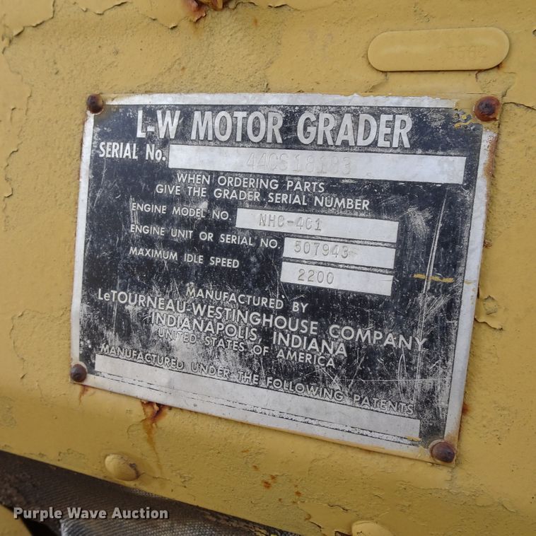 image for item GC9205 1966 Wabco NHC4C1  rigid frame motor grader