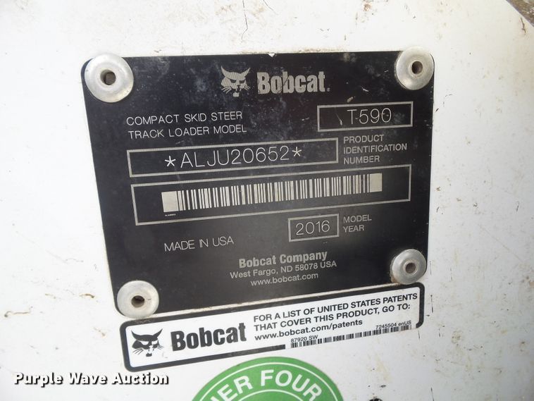 image for item GX9148 2016 Bobcat T590  tracked skid steer loader