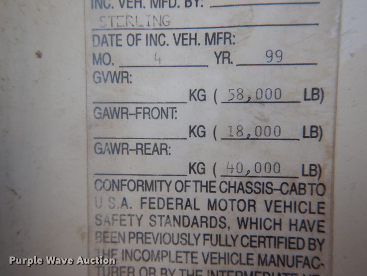 image for item HA9336 2000 Sterling L-Line  crane truck