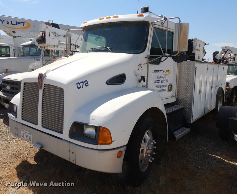 image for item HA9338 2001 Kenworth T300  utility bed truck with crane