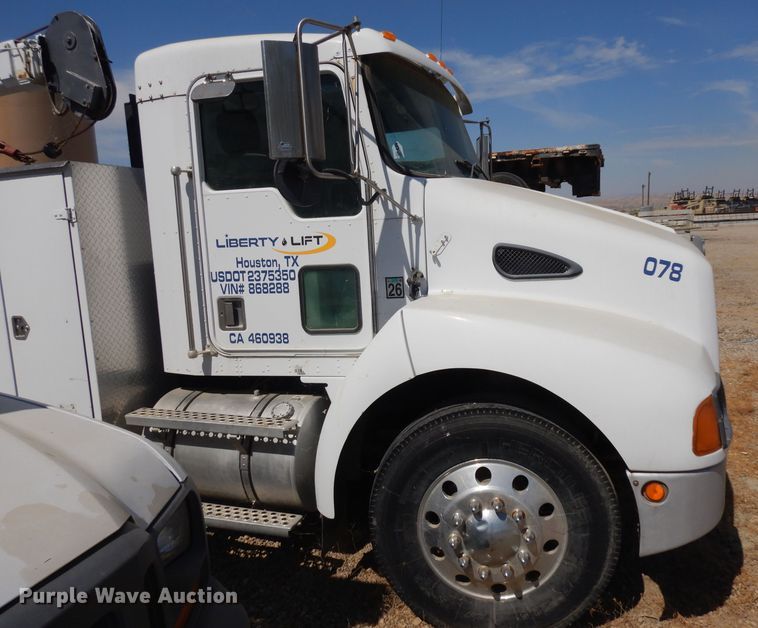 image for item HA9338 2001 Kenworth T300  utility bed truck with crane