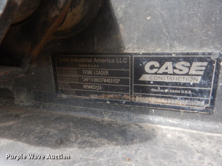 image for item HB9285 2015 Case TV380  tracked skid steer loader