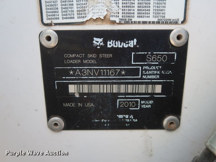 image for item HT9598 2010 Bobcat S650  skid steer loader