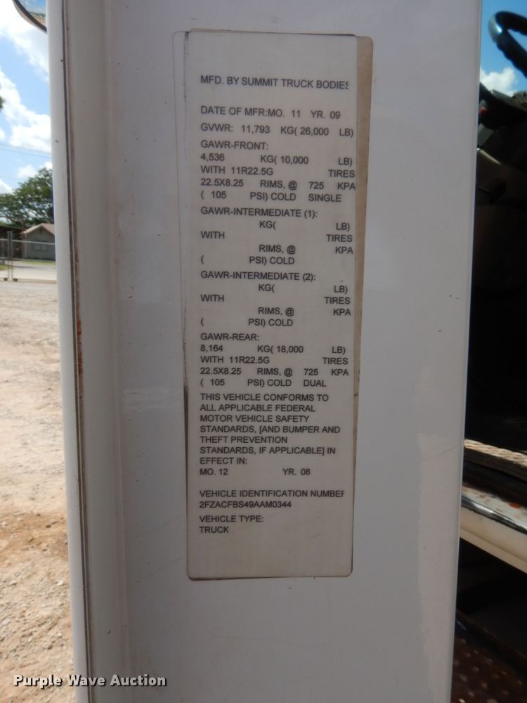 image for item DG7196 2009 Sterling Acterra  service truck with crane