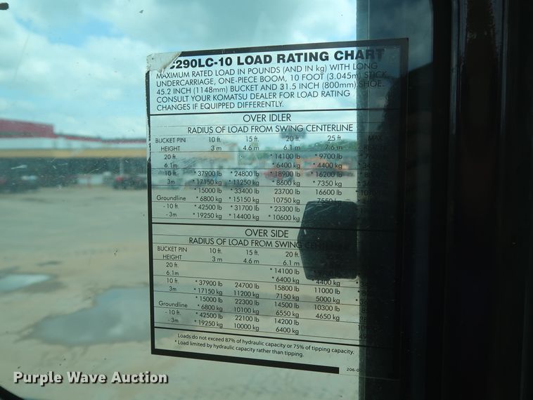 image for item DG7230 2013 Komatsu PC290LC-10 excavator