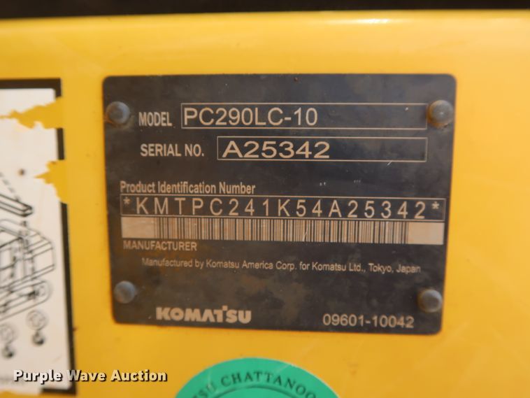 image for item DG7230 2013 Komatsu PC290LC-10 excavator