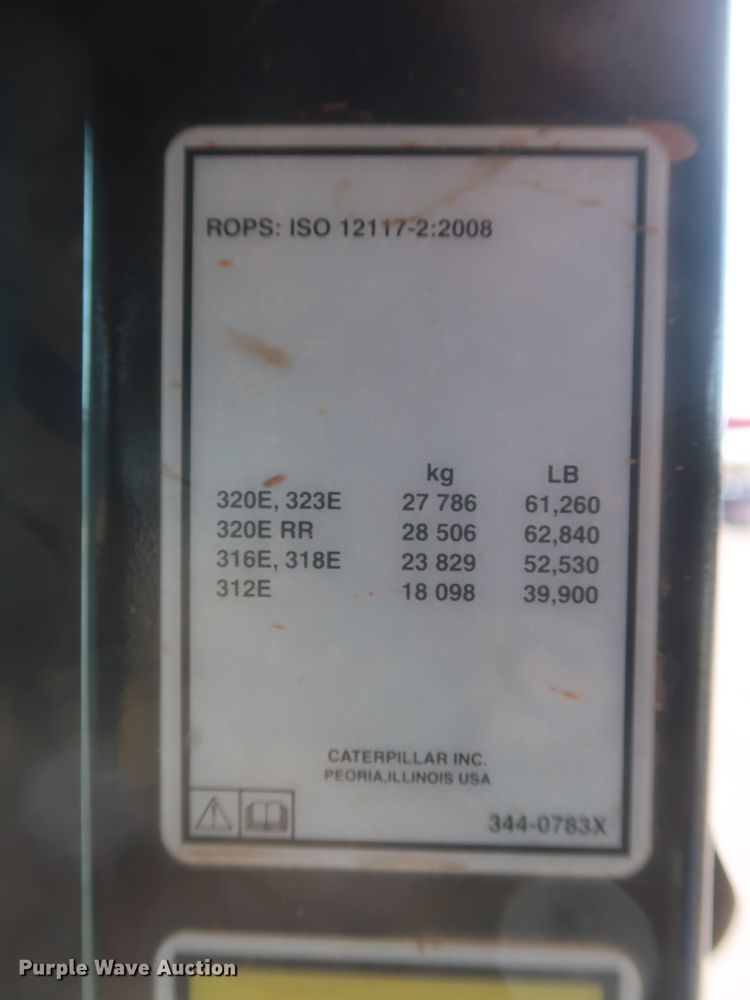 image for item DG7234 2013 Caterpillar 320EL  excavator