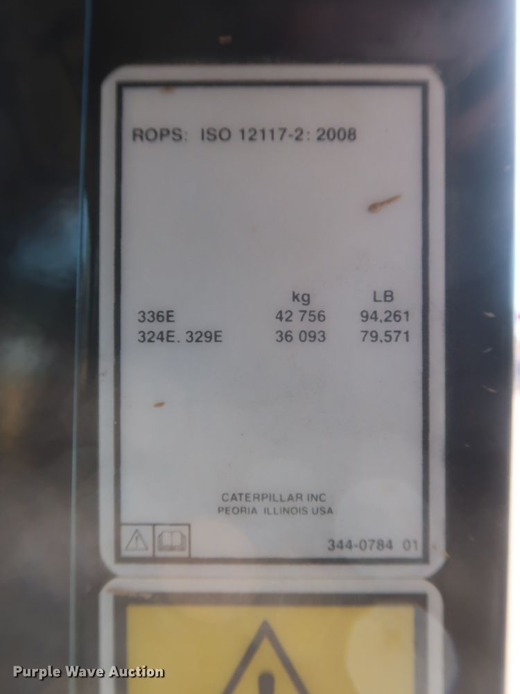 image for item DG7235 2012 Caterpillar 329E L  excavator