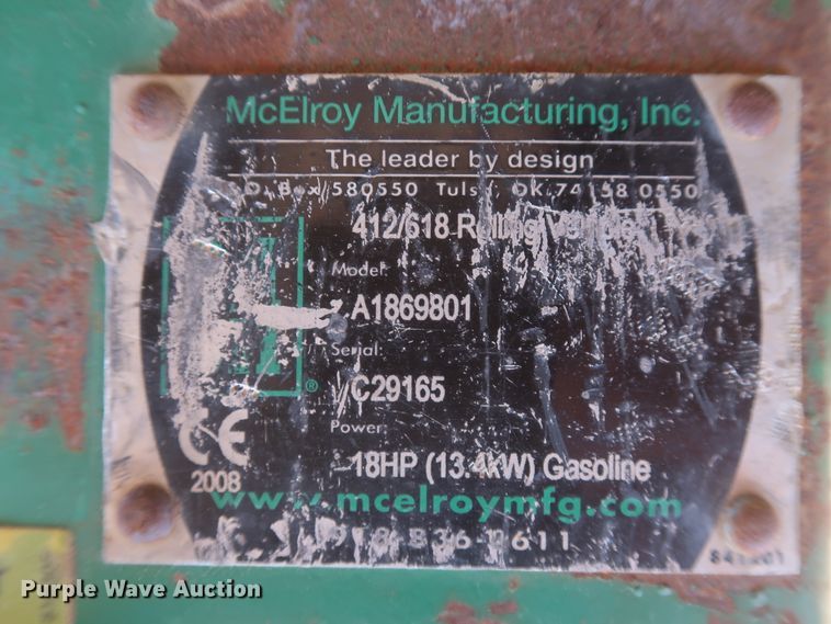 image for item DG7245 McElroy 412 poly pipe fusion machine
