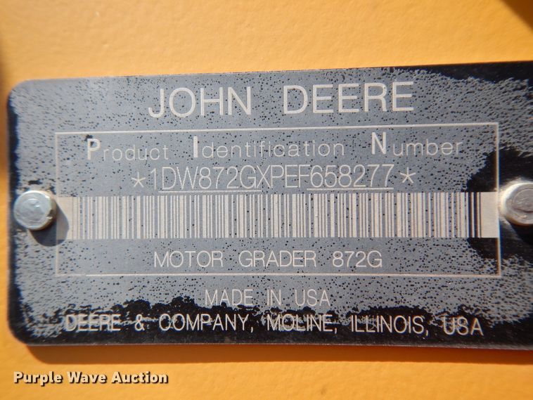 image for item DH0939 2017 John Deere 872G  motor grader