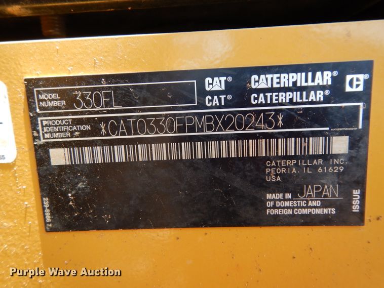 image for item DH0950 2018 Caterpillar 330FL  excavator