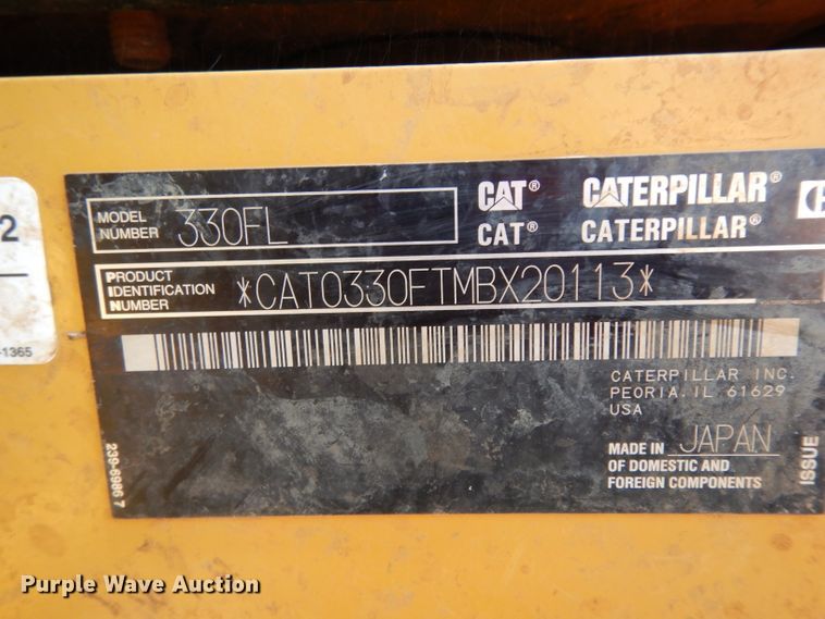 image for item DH0952 2018 Caterpillar 330FL  excavator