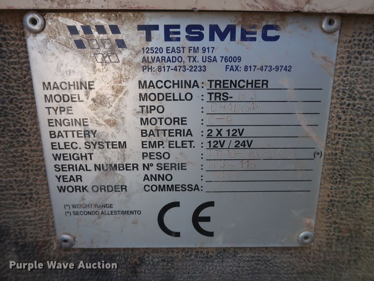 image for item DH0959 2017 Tesmec M3  trencher