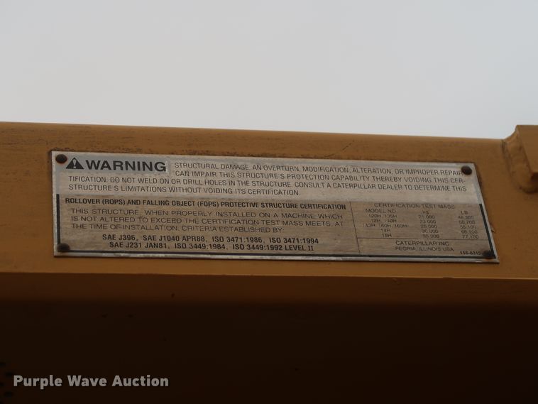 image for item DH0965 2001 Caterpillar 140H VHP  motor grader