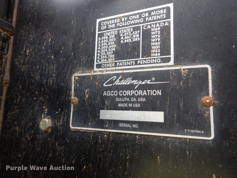 image for item DH4482 2004 Challenger 670 RWA combine