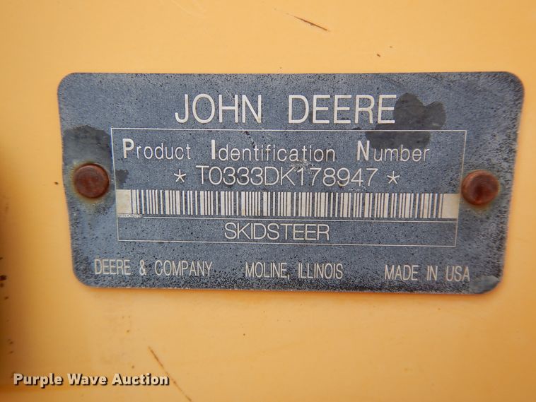 image for item DJ3485 2010 John Deere 333D  tracked skid steer loader