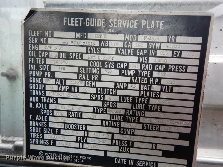 image for item DJ4324 1980 International S1954  grain truck