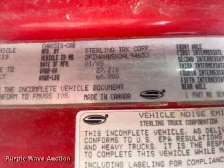 image for item HA9500 2003 Sterling L-Line  ready mix truck