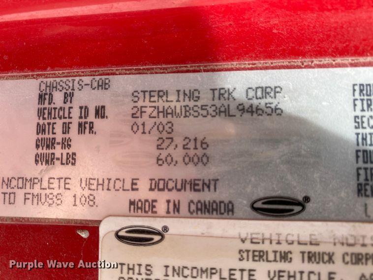 image for item HG9088 2003 Sterling L-Line  ready mix truck