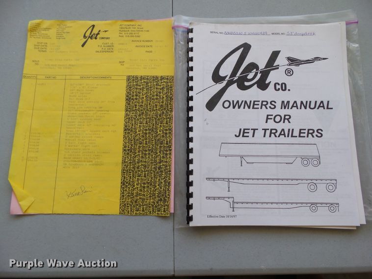 image for item DF0853 1998 Jet drop deck equipment trailer