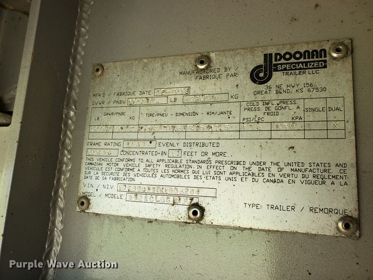 image for item DJ3167 2018 Doonan Chaparrel II 532ACLGC1NFZ flatbed trailer