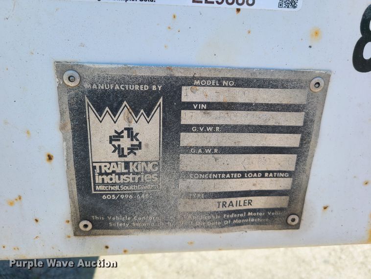 image for item EL9888 1985 Trail King TK70HT drop deck equipment trailer