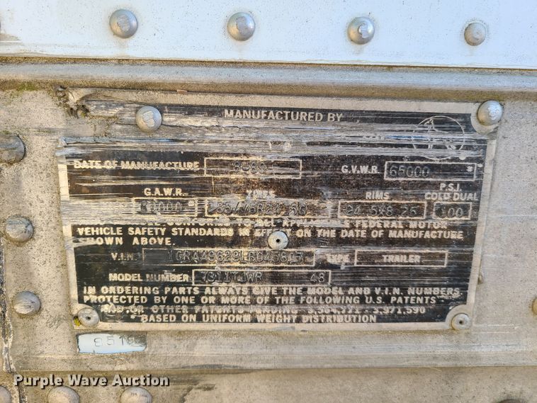 image for item EL9907 1990 Great Dane dry van trailer