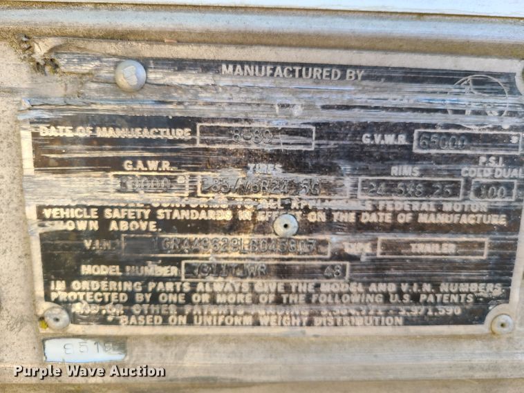 image for item EL9907 1990 Great Dane dry van trailer