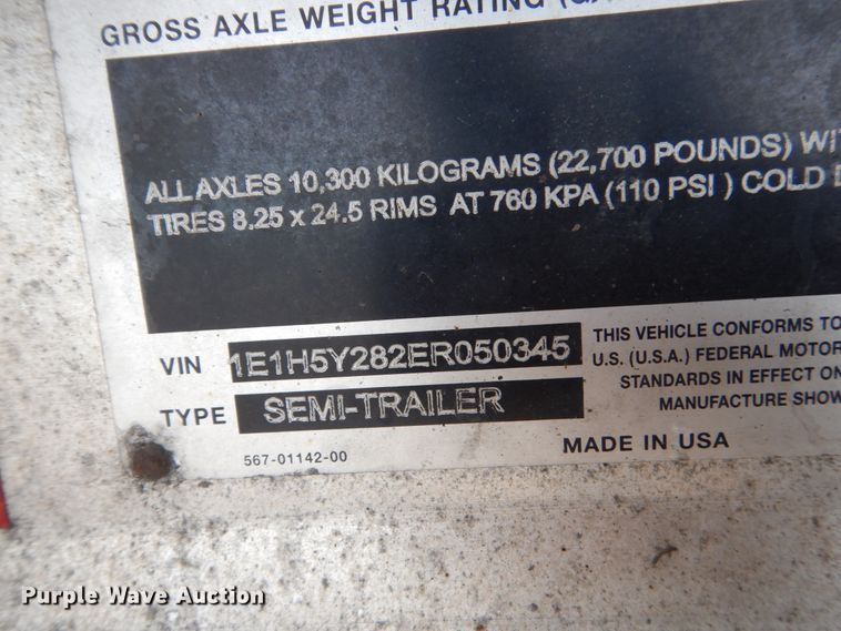 image for item FK9383 2014 East conestoga trailer