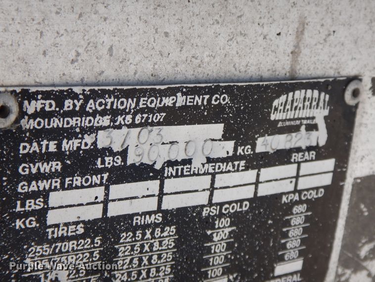 image for item FN9295 2004 Chaparral drop deck equipment trailer