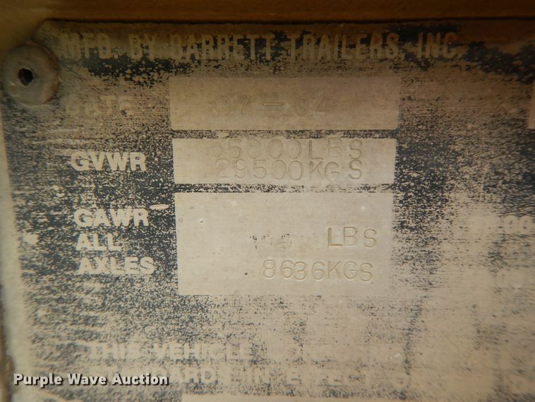 image for item HM9737 2005 Barrett livestock trailer