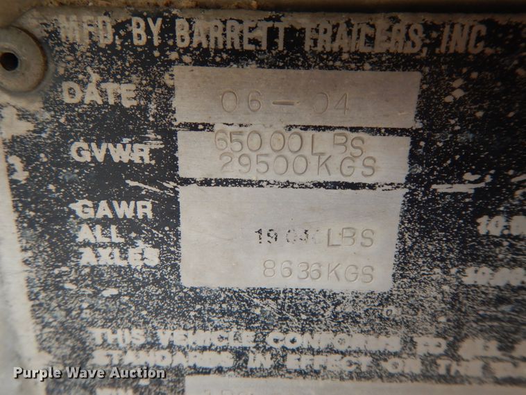 image for item HM9739 2005 Barrett livestock trailer