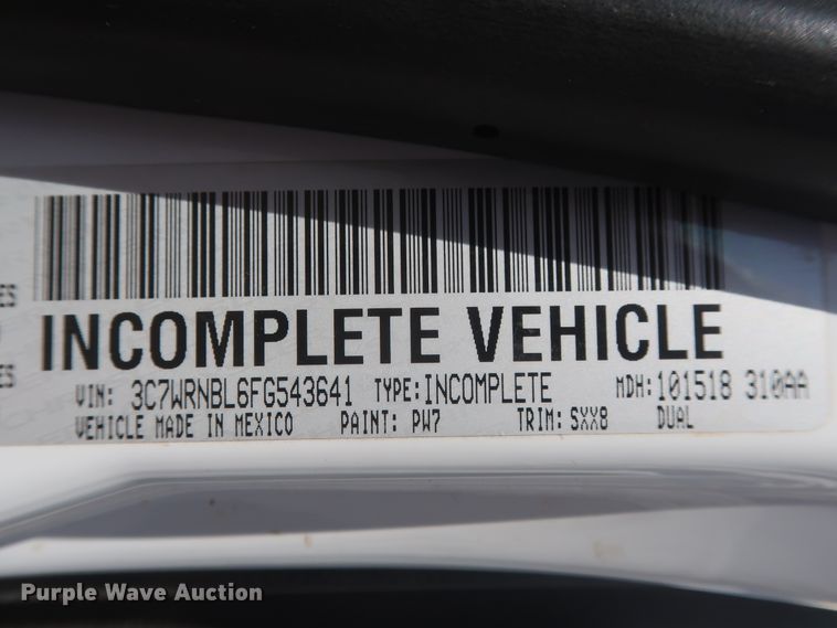 image for item HT9627 2015 Dodge Ram 5500HD  bucket truck